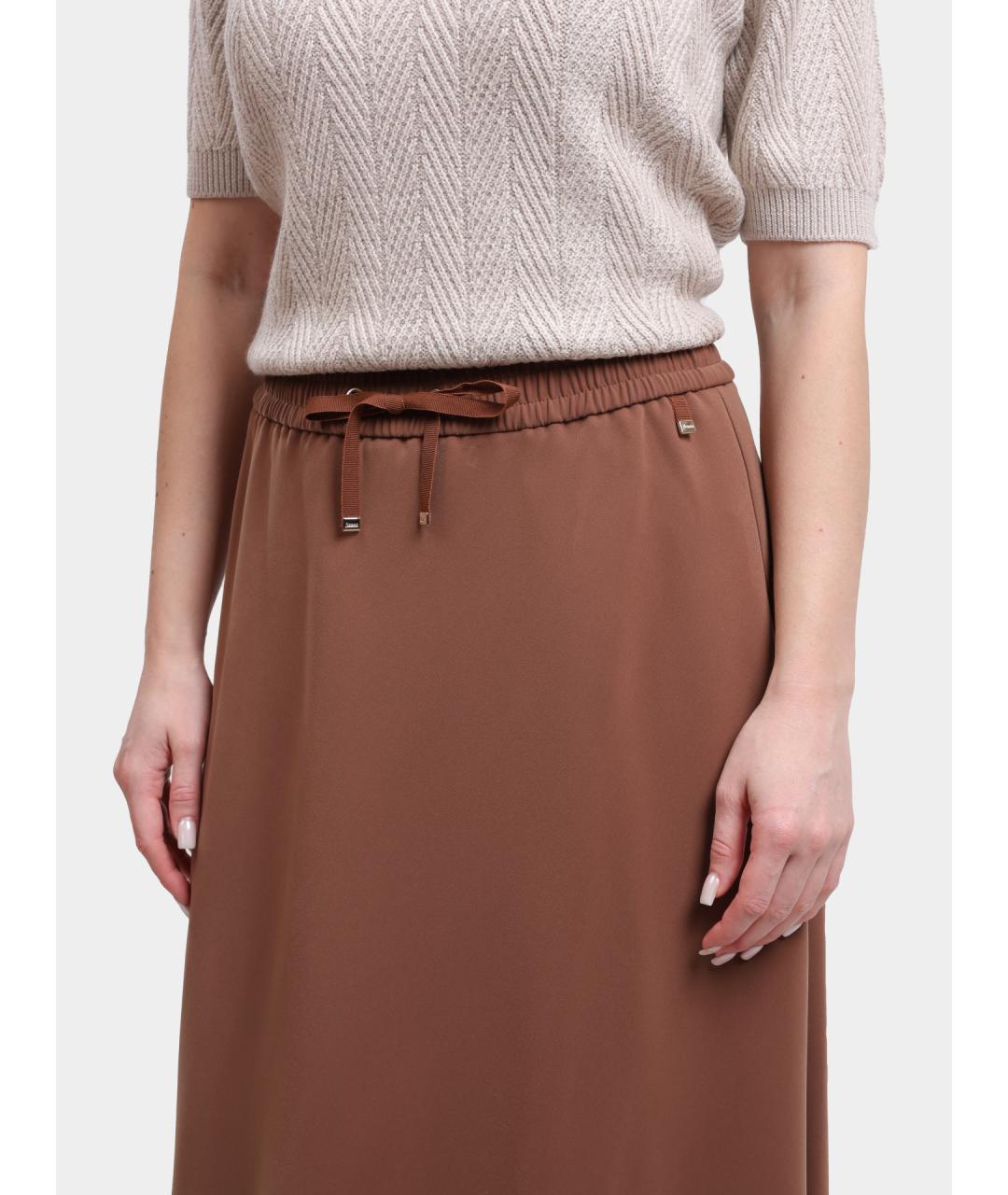 HERNO Коричневая юбка макси, фото 4