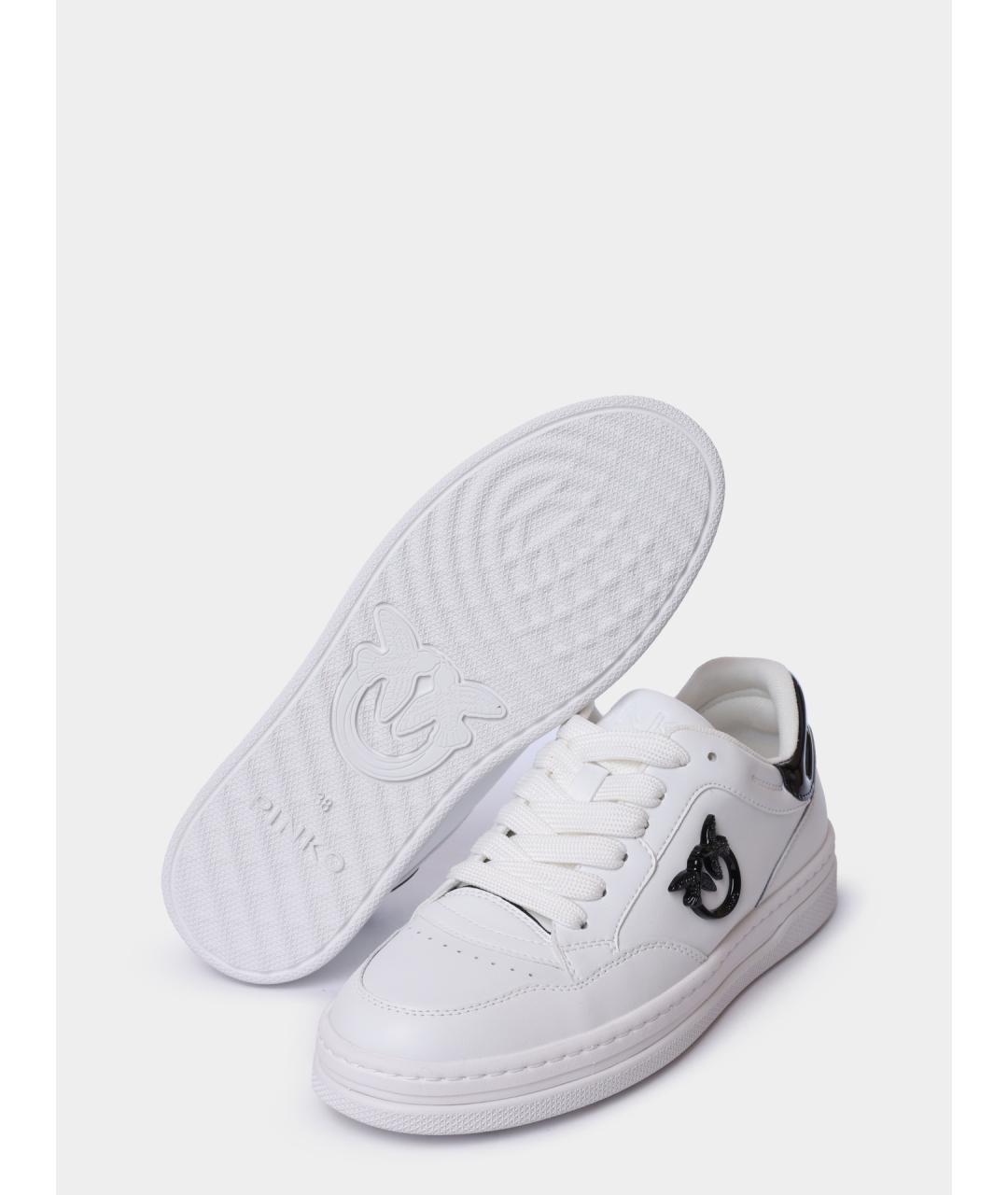 PINKO Белые кожаные кеды, фото 4