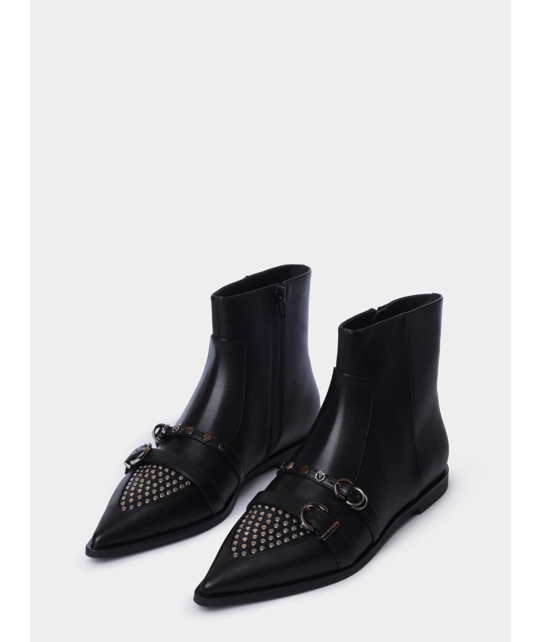 PINKO Черные кожаные ботильоны, фото 3
