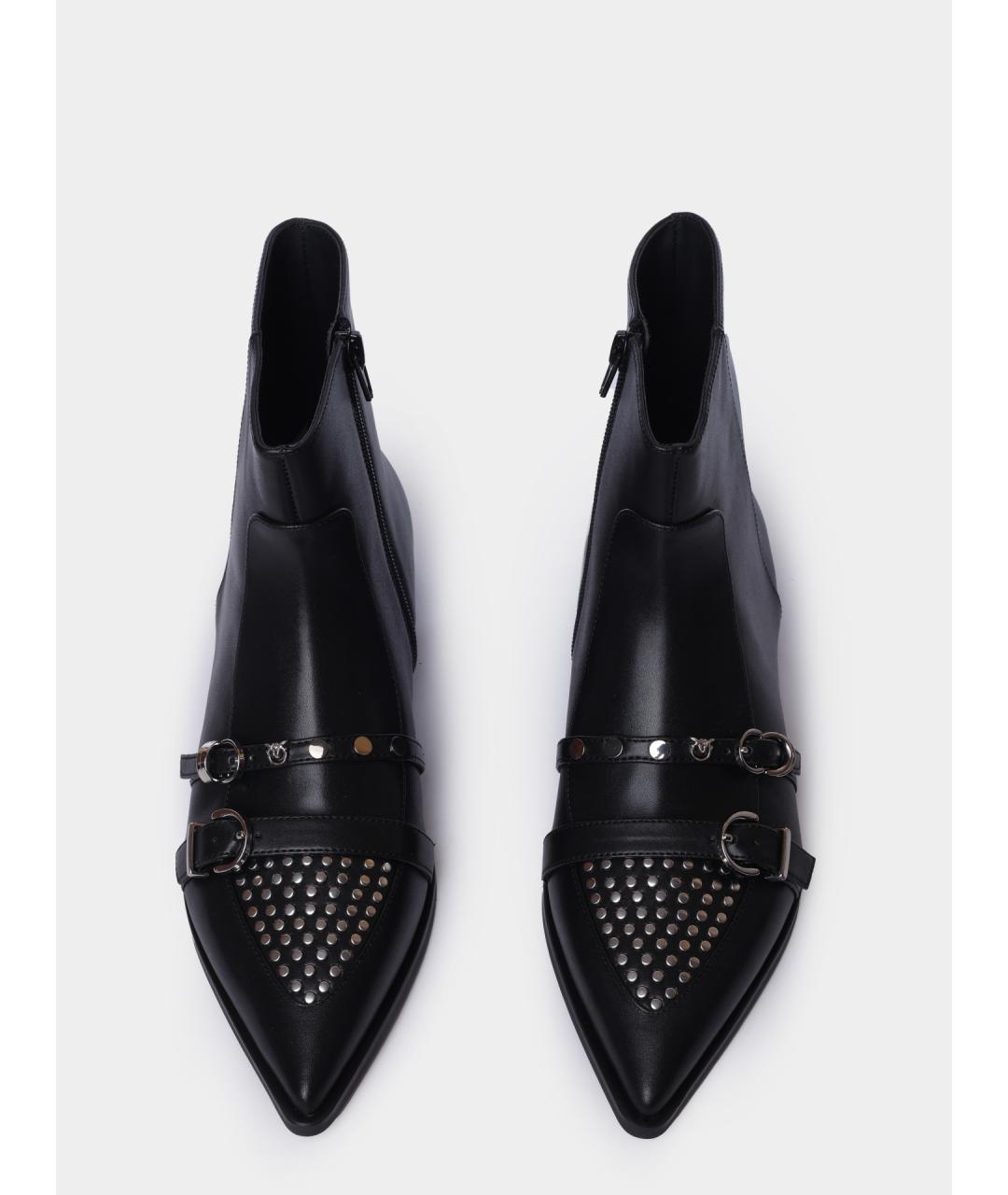 PINKO Черные кожаные ботильоны, фото 4