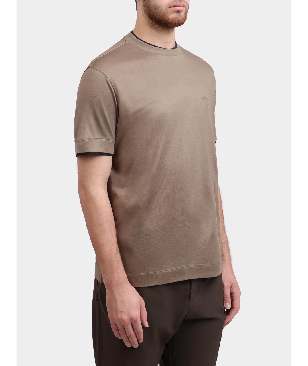 EMPORIO ARMANI Бежевая футболка, фото 3