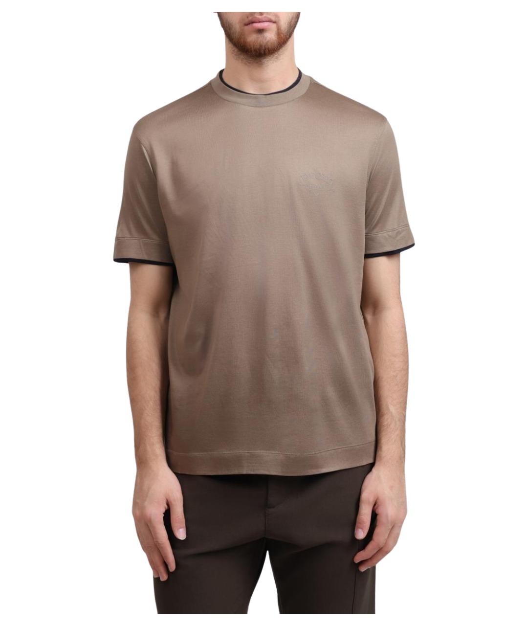 EMPORIO ARMANI Бежевая футболка, фото 1