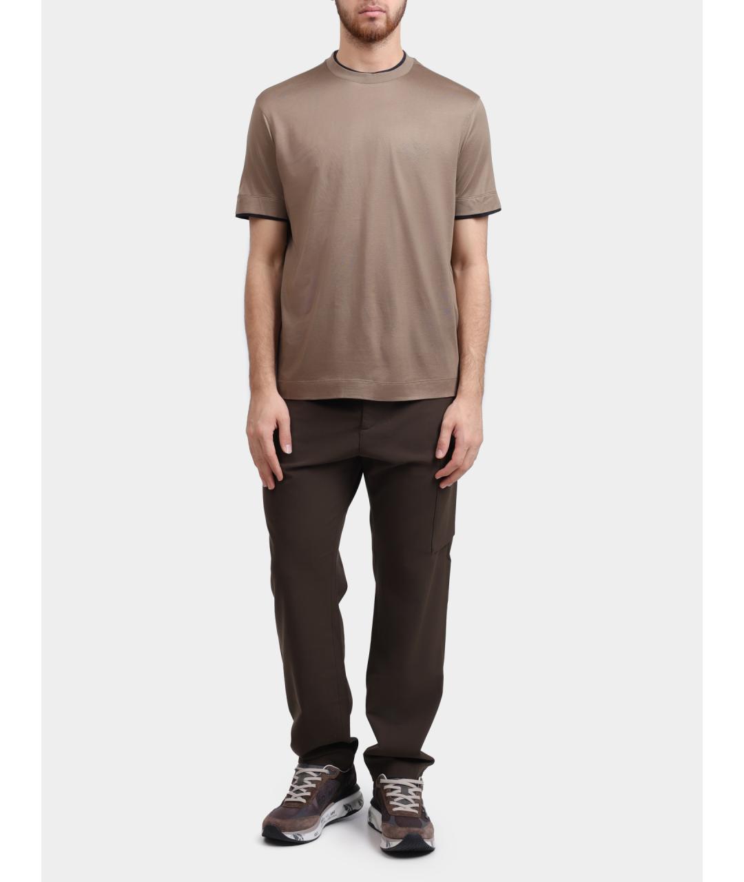 EMPORIO ARMANI Бежевая футболка, фото 2