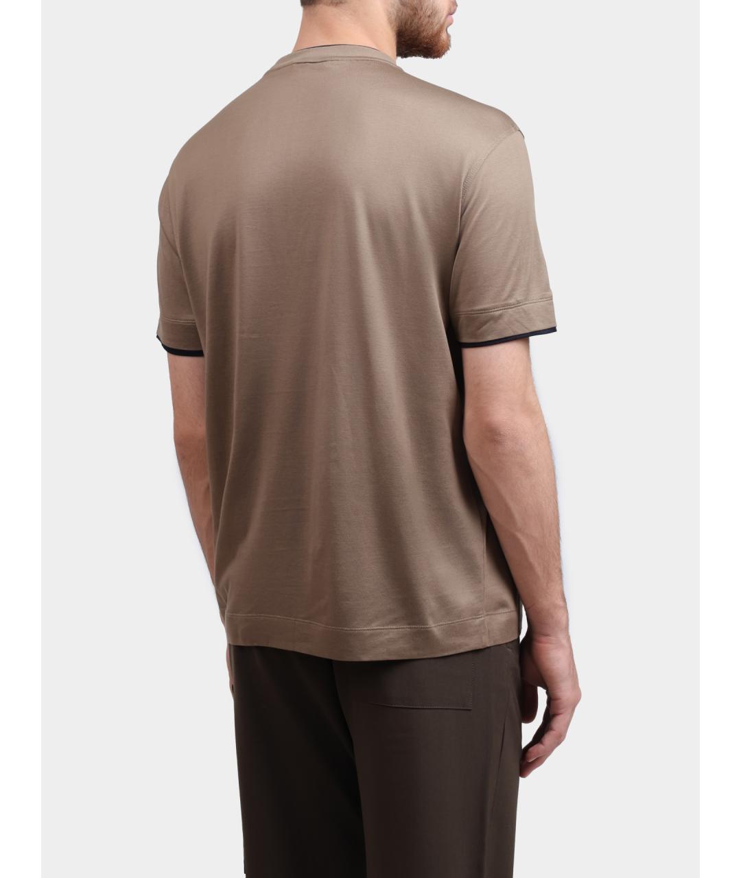 EMPORIO ARMANI Бежевая футболка, фото 5