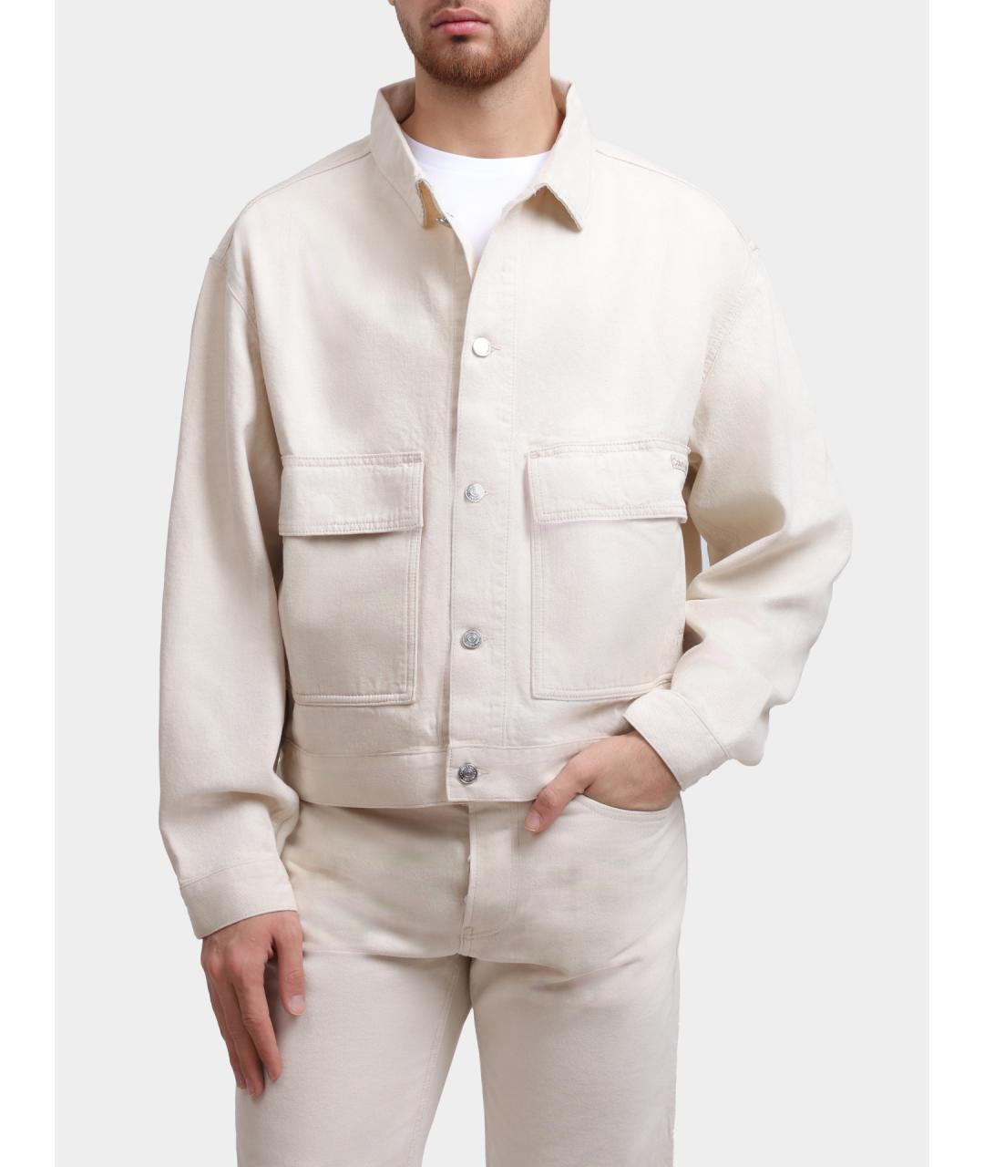 CALVIN KLEIN Бежевая хлопковая куртка, фото 6