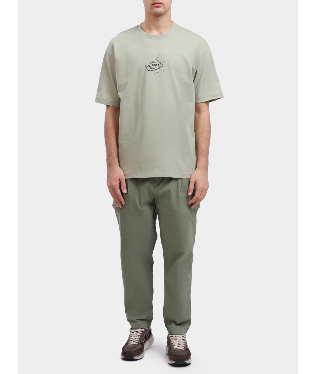 HUGO Зеленые повседневные брюки, фото 2