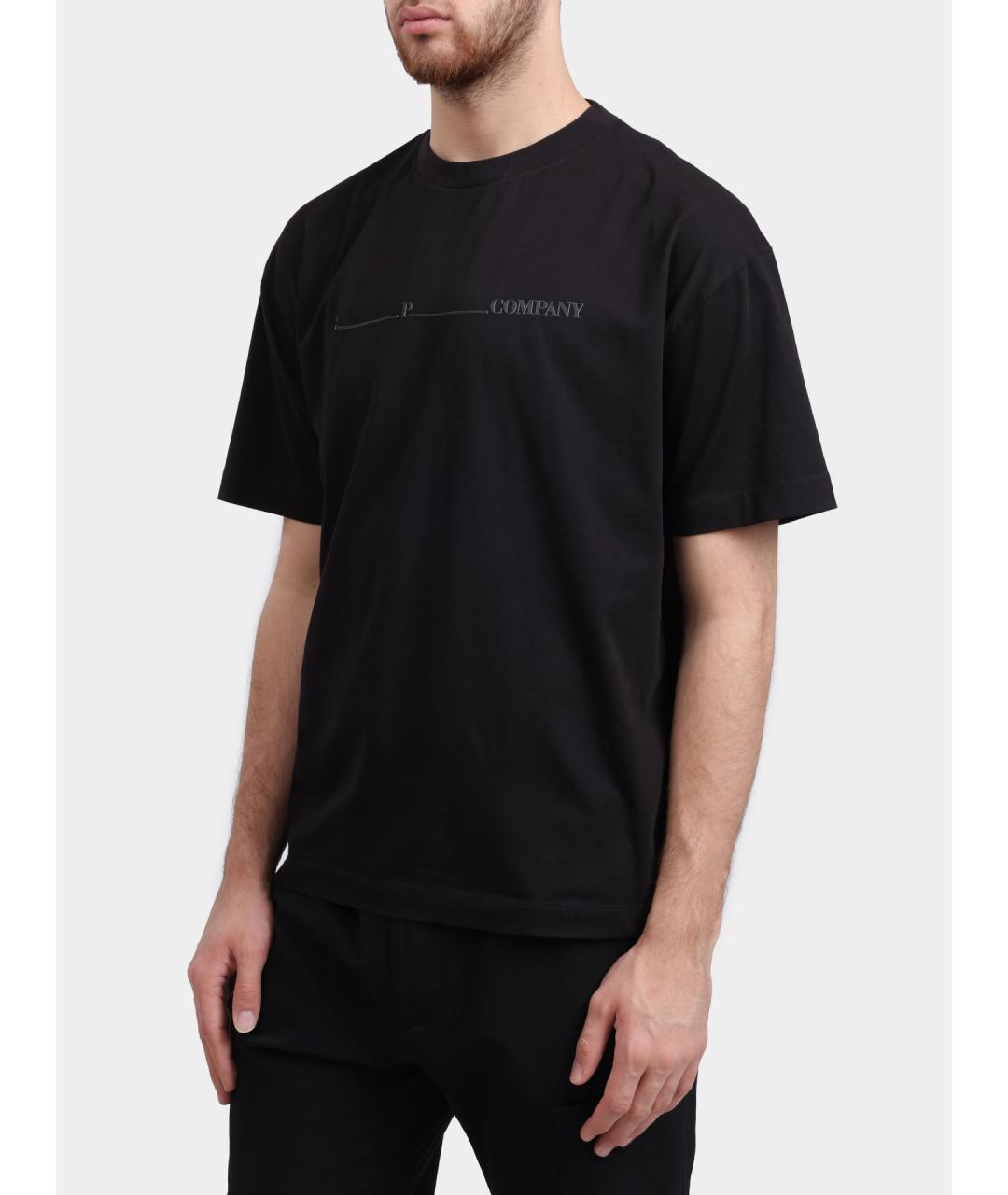 CP COMPANY Черная хлопковая футболка, фото 3