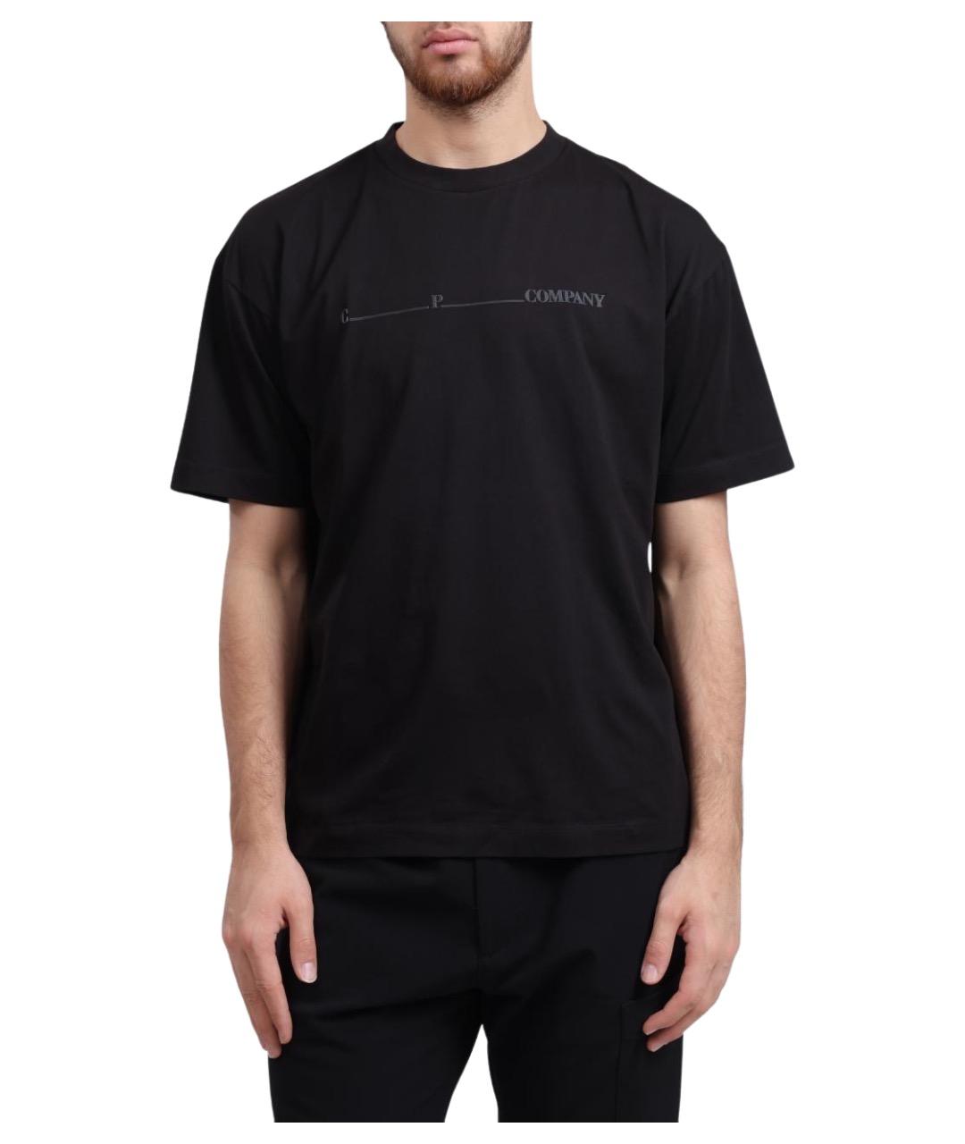 CP COMPANY Черная хлопковая футболка, фото 1
