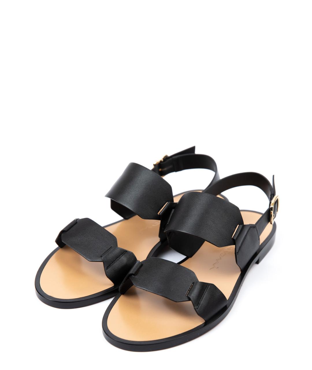 SANTONI Черные кожаные сандалии, фото 2
