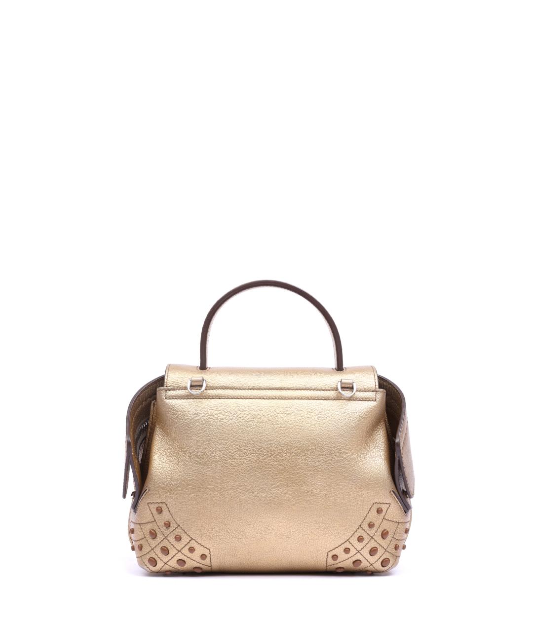 TOD'S Золотая кожаная сумка через плечо, фото 2