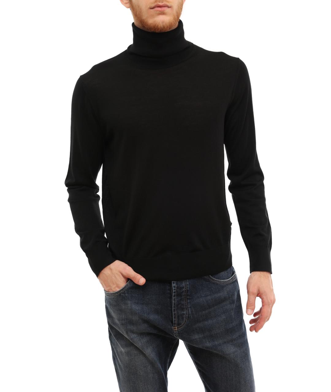 ZZEGNA Черный шерстяной джемпер / свитер, фото 1