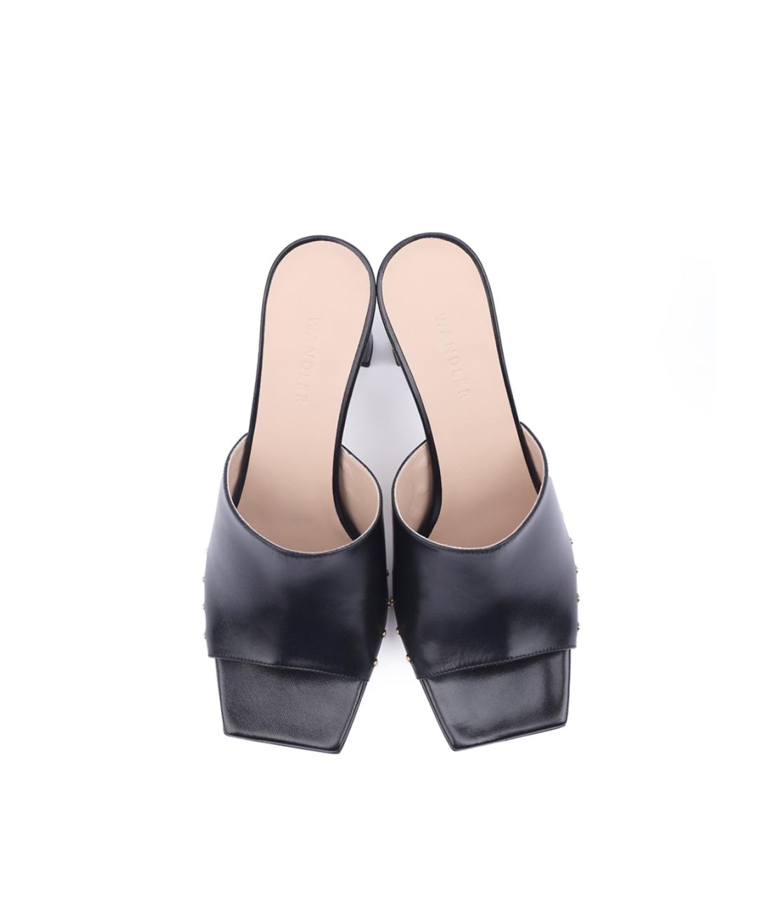 WANDLER Черные кожаные мюли, фото 4