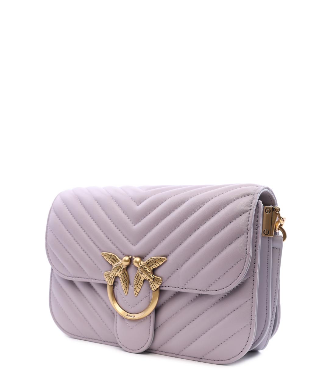 PINKO Фиолетовая кожаная сумка через плечо, фото 5