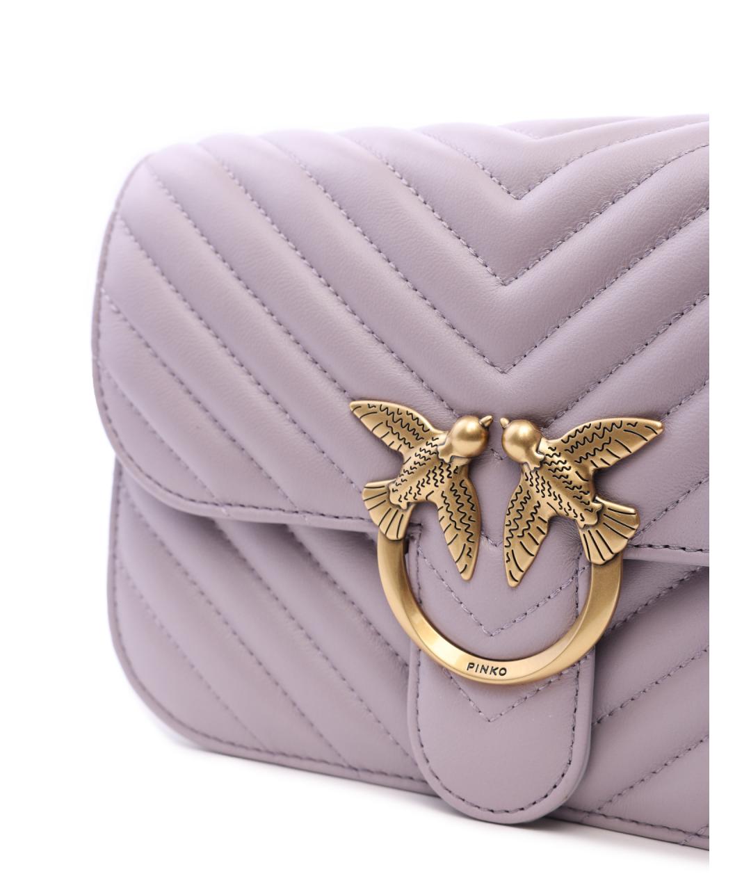 PINKO Фиолетовая кожаная сумка через плечо, фото 2