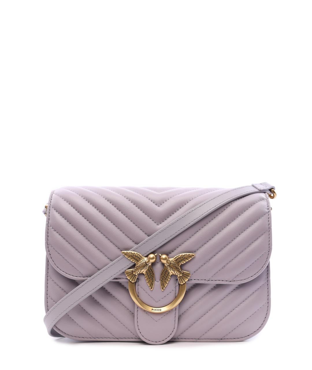 PINKO Фиолетовая кожаная сумка через плечо, фото 3
