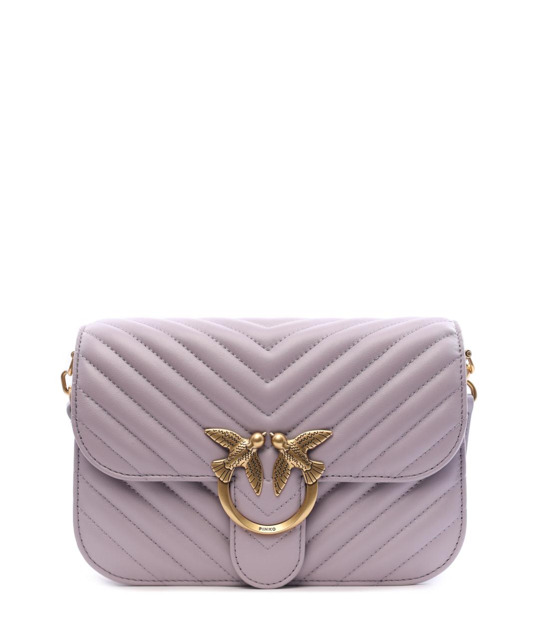 PINKO Фиолетовая кожаная сумка через плечо, фото 1