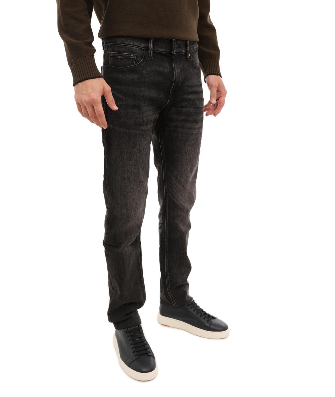 HUGO BOSS Серые хлопковые прямые джинсы, фото 6