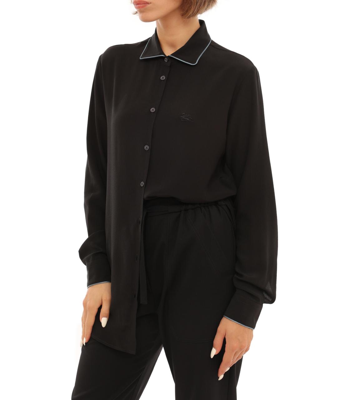 ETRO Черная шелковая рубашка, фото 7