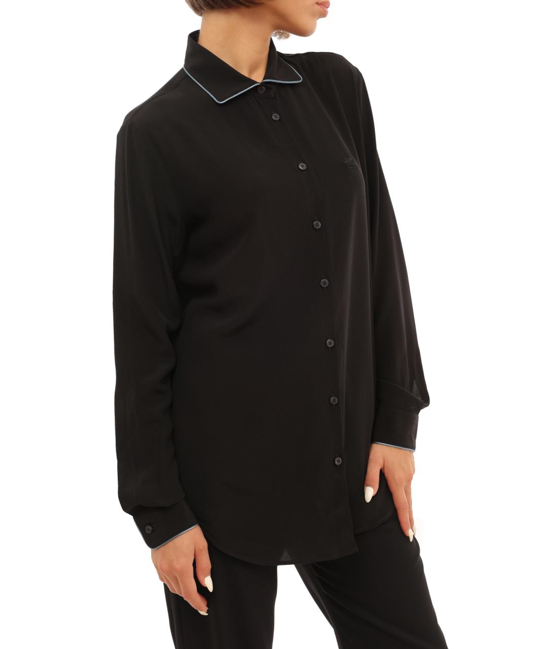 ETRO Черная шелковая рубашка, фото 5