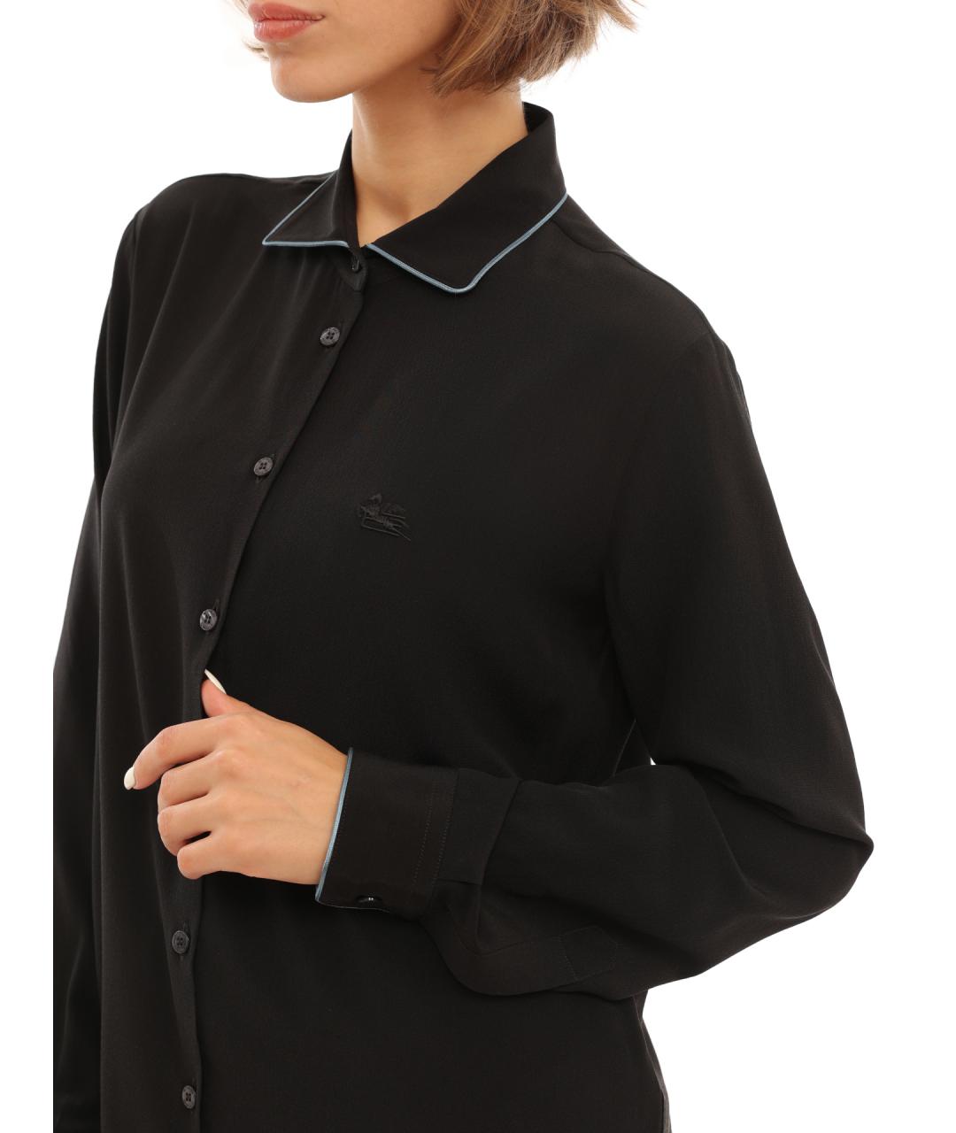 ETRO Черная шелковая рубашка, фото 3