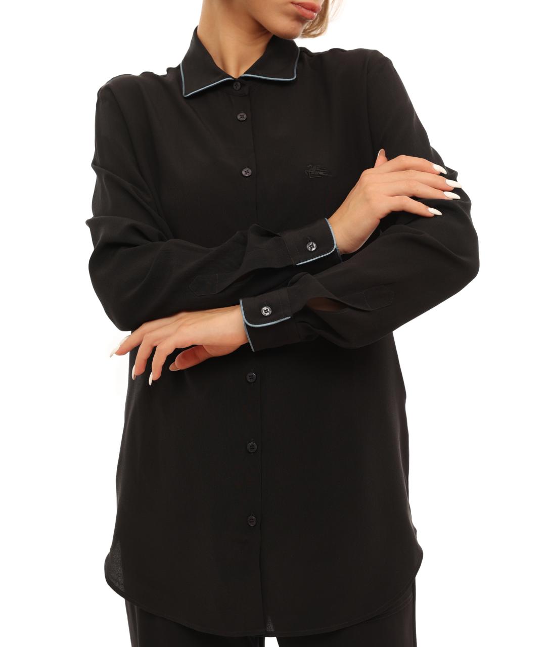 ETRO Черная шелковая рубашка, фото 6