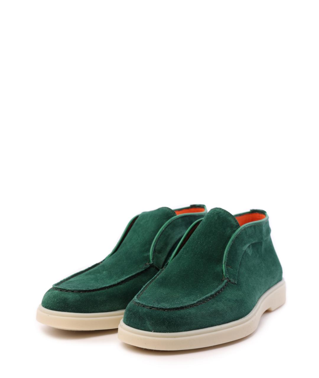 SANTONI Зеленые замшевые ботинки, фото 2