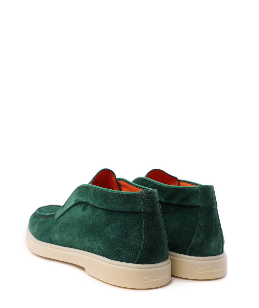 SANTONI Зеленые замшевые ботинки, фото 3