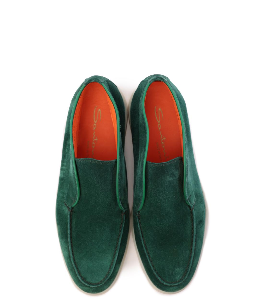 SANTONI Зеленые замшевые ботинки, фото 5