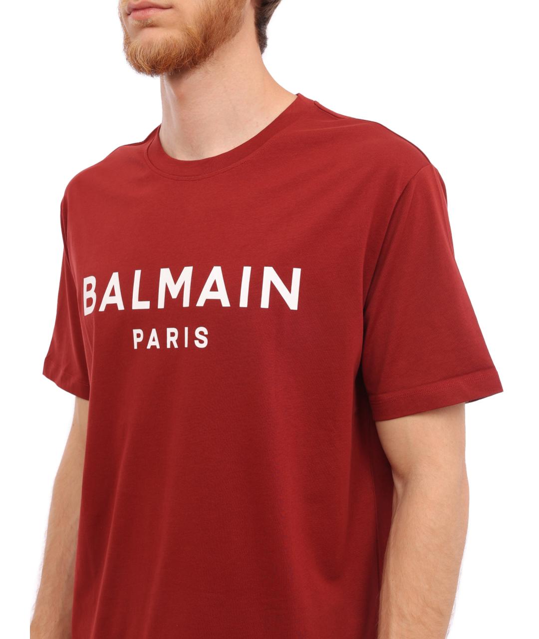 BALMAIN Красная футболка, фото 4