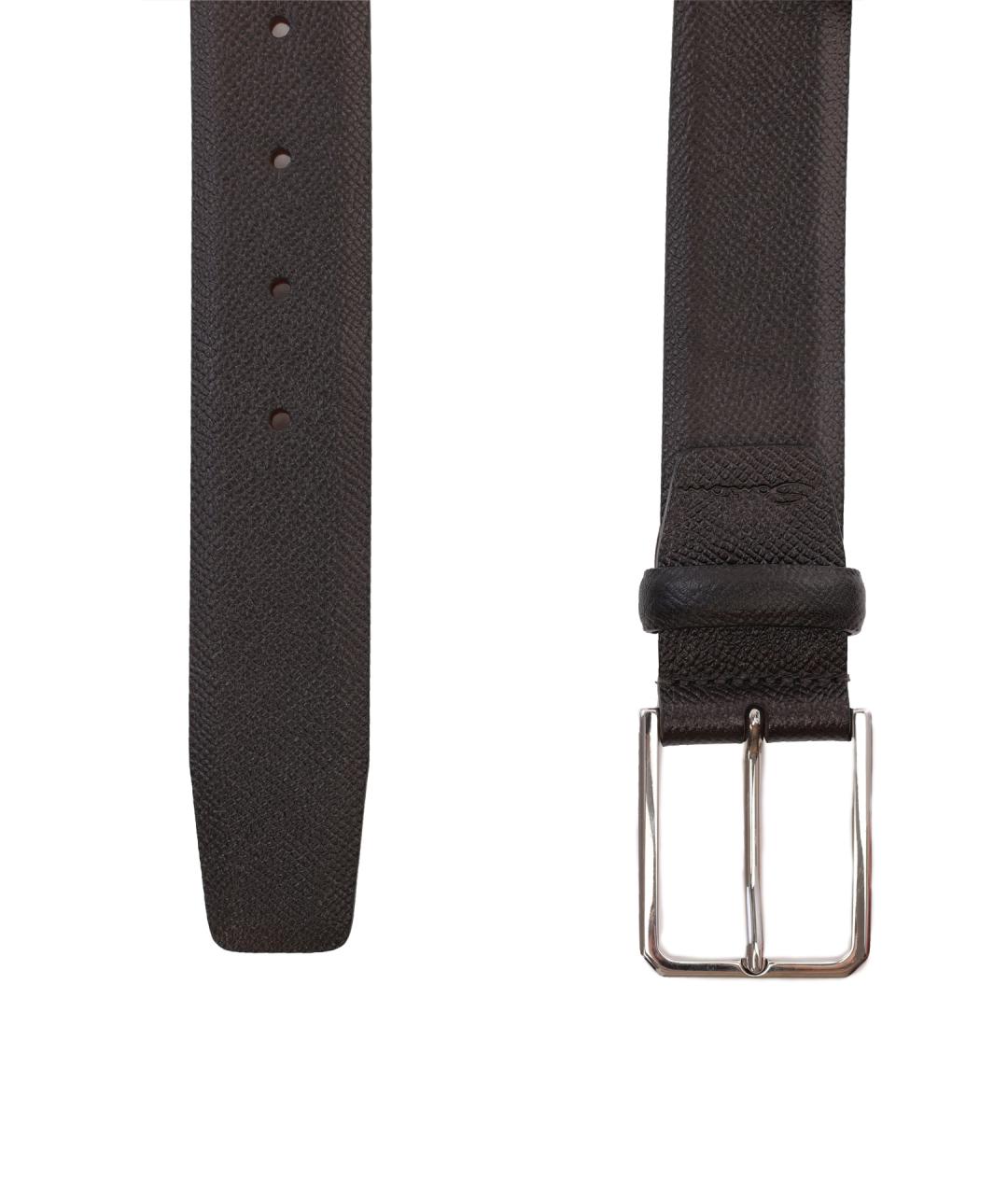 SANTONI Коричневый кожаный ремень, фото 2