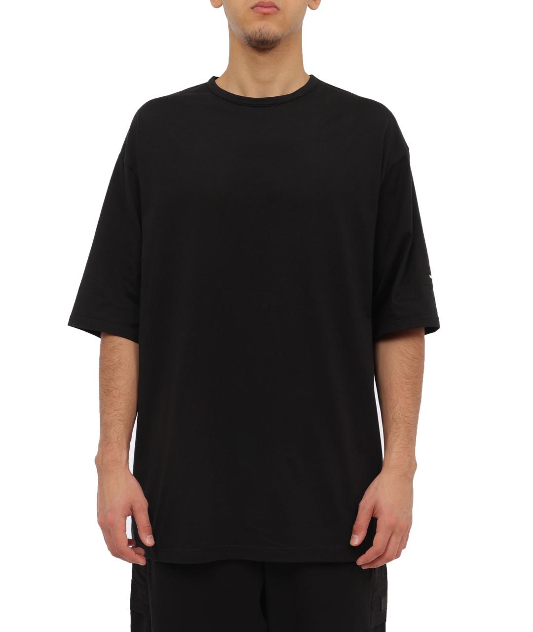 Y-3 Черная хлопковая футболка, фото 2