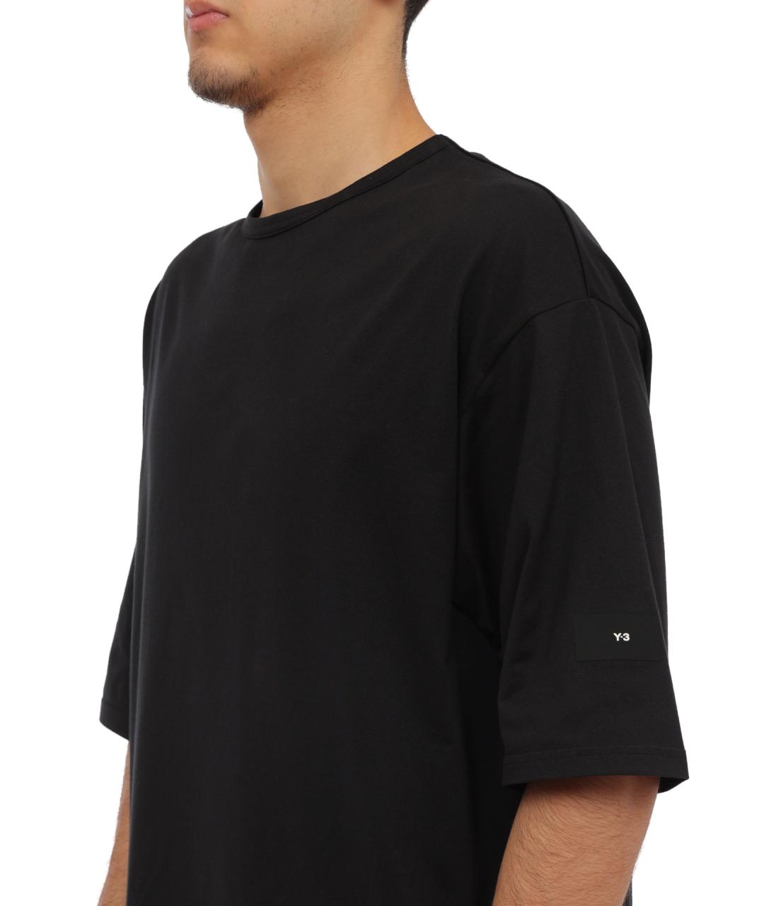 Y-3 Черная хлопковая футболка, фото 4