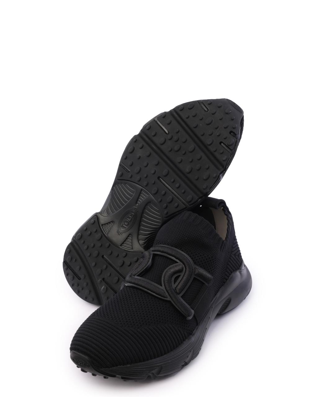 TOD'S Черные текстильные кроссовки, фото 4