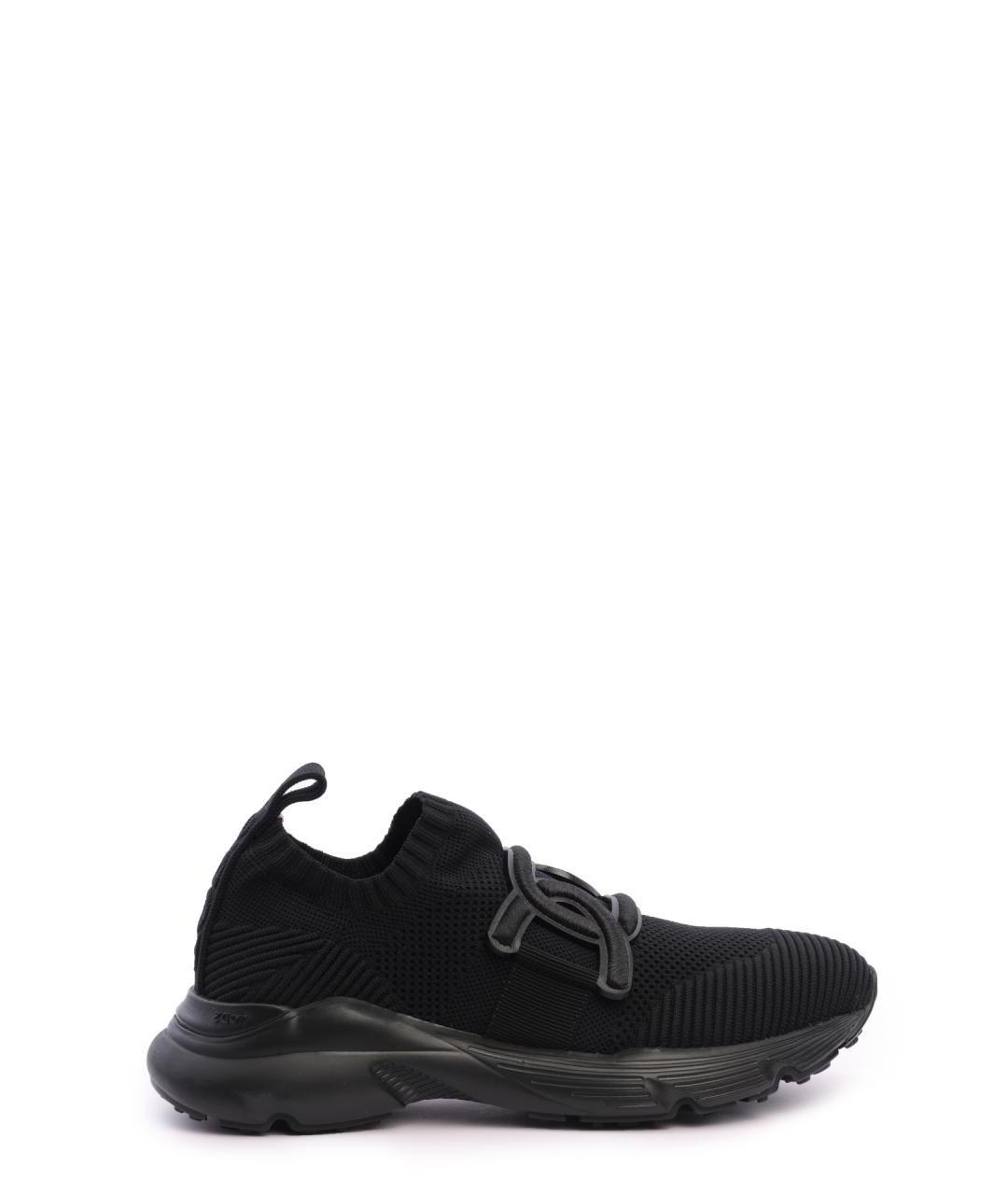 TOD'S Черные текстильные кроссовки, фото 1