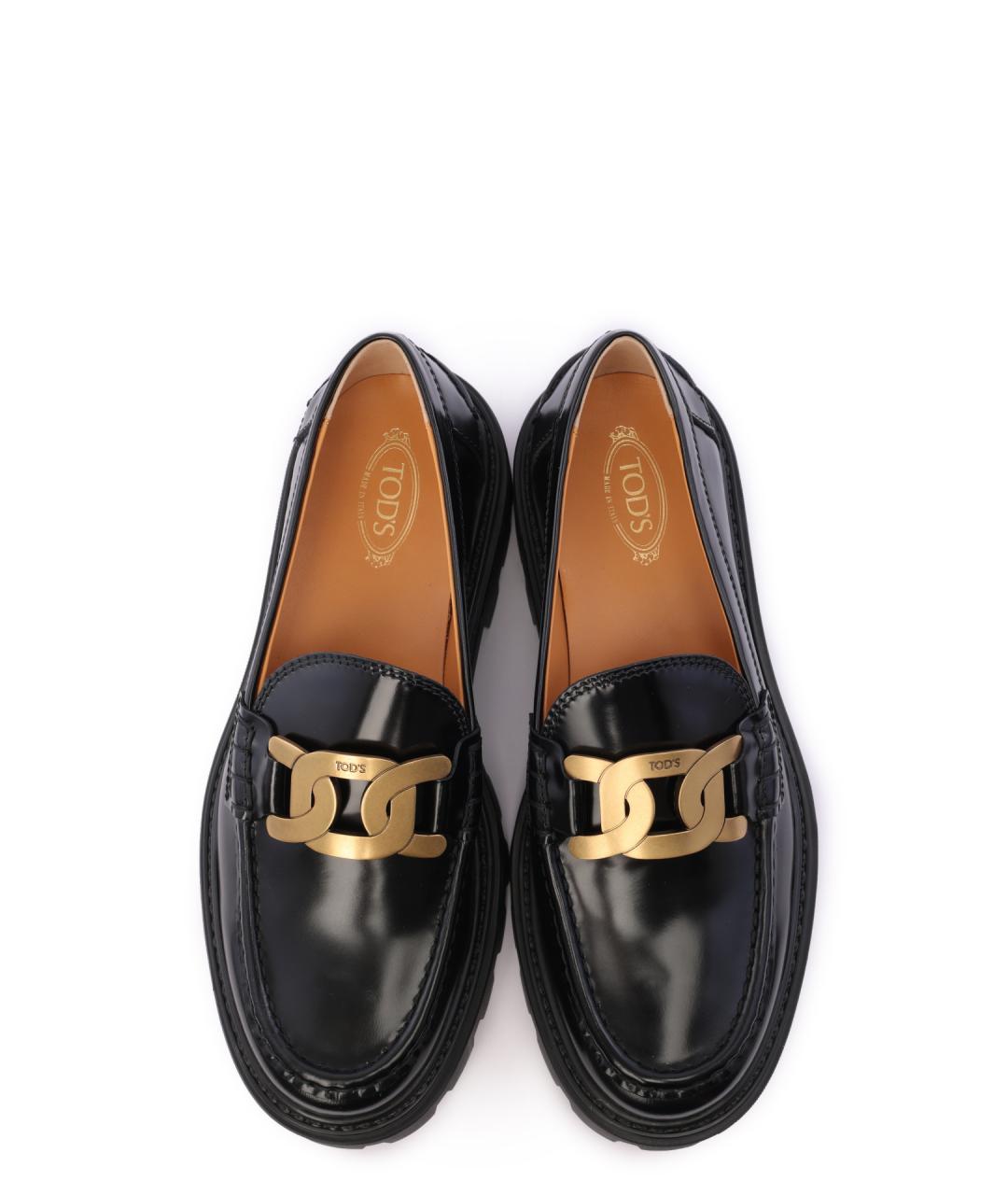 TOD'S Черные кожаные лоферы, фото 4