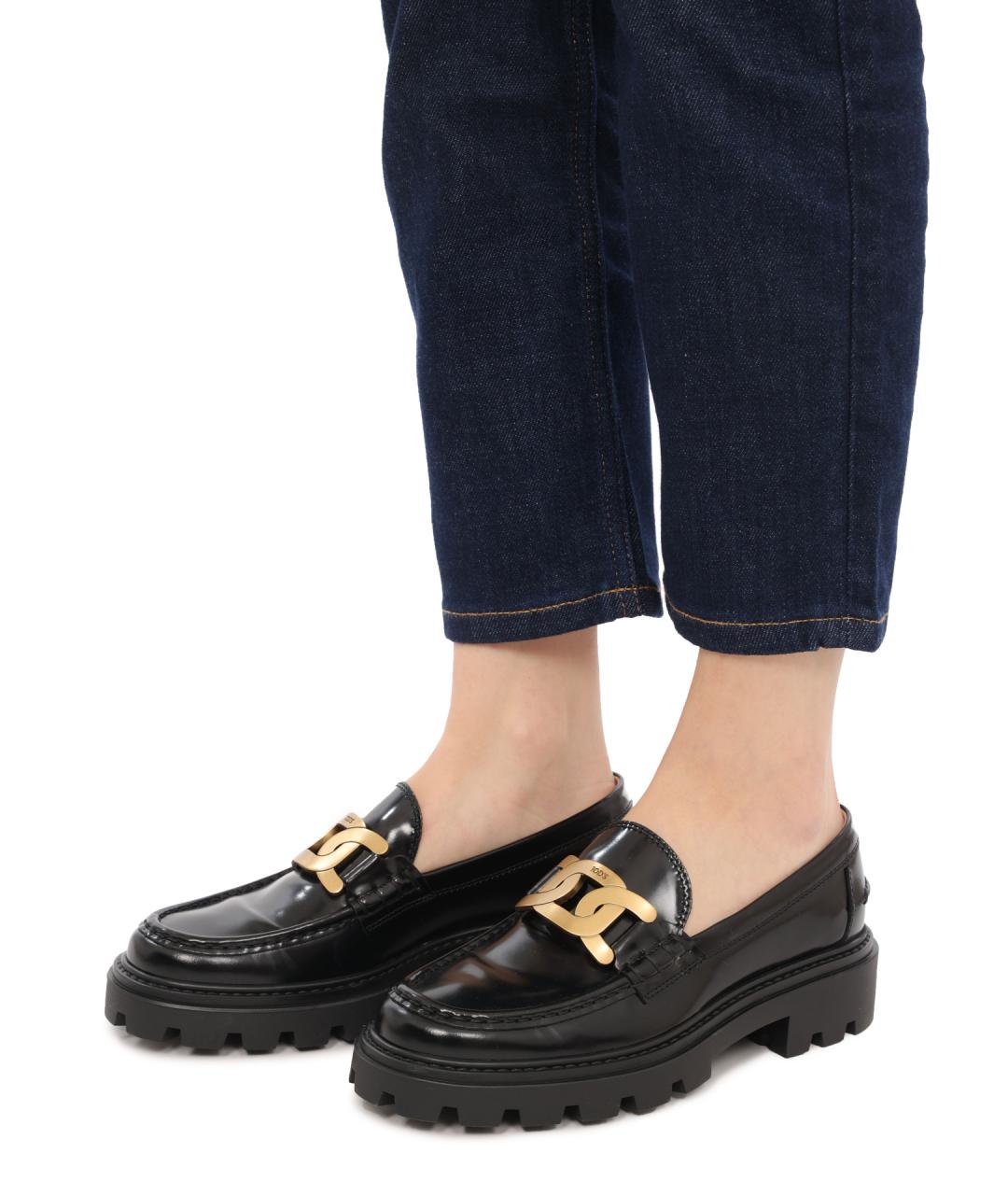 TOD'S Черные кожаные лоферы, фото 7