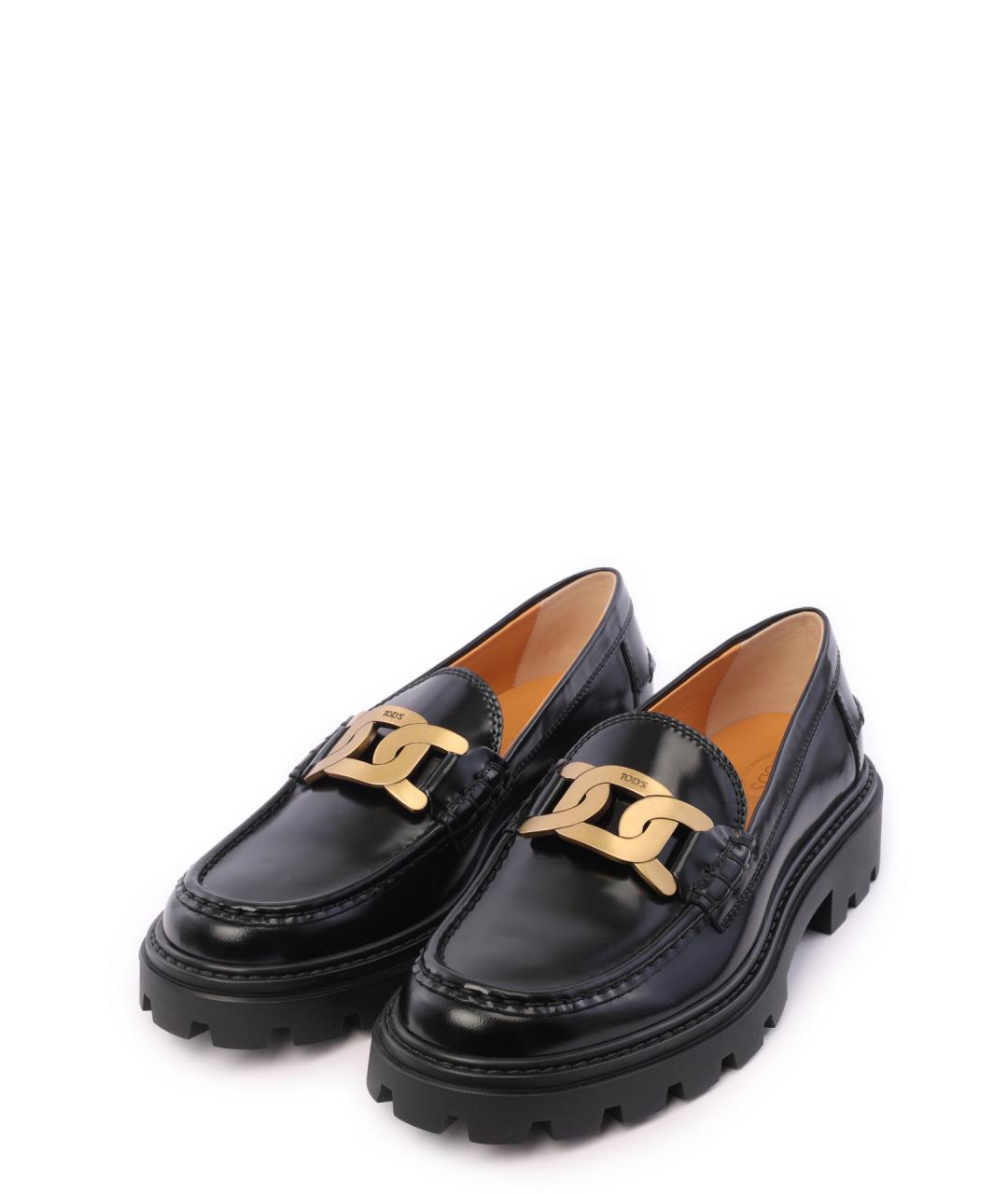 TOD'S Черные кожаные лоферы, фото 2