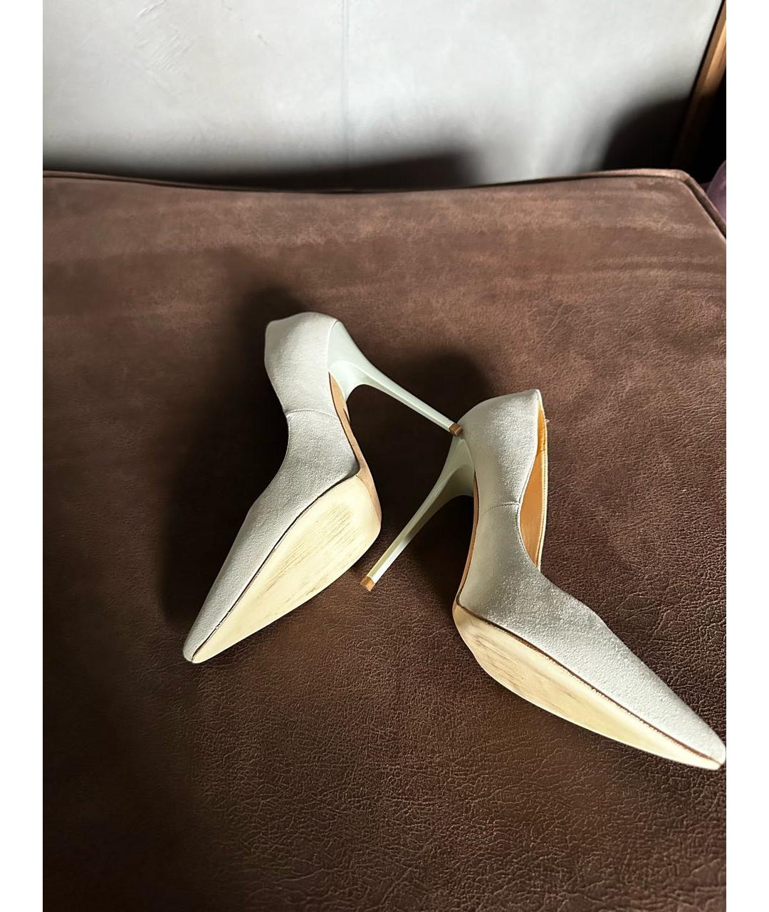 JIMMY CHOO Салатовые замшевые туфли, фото 6