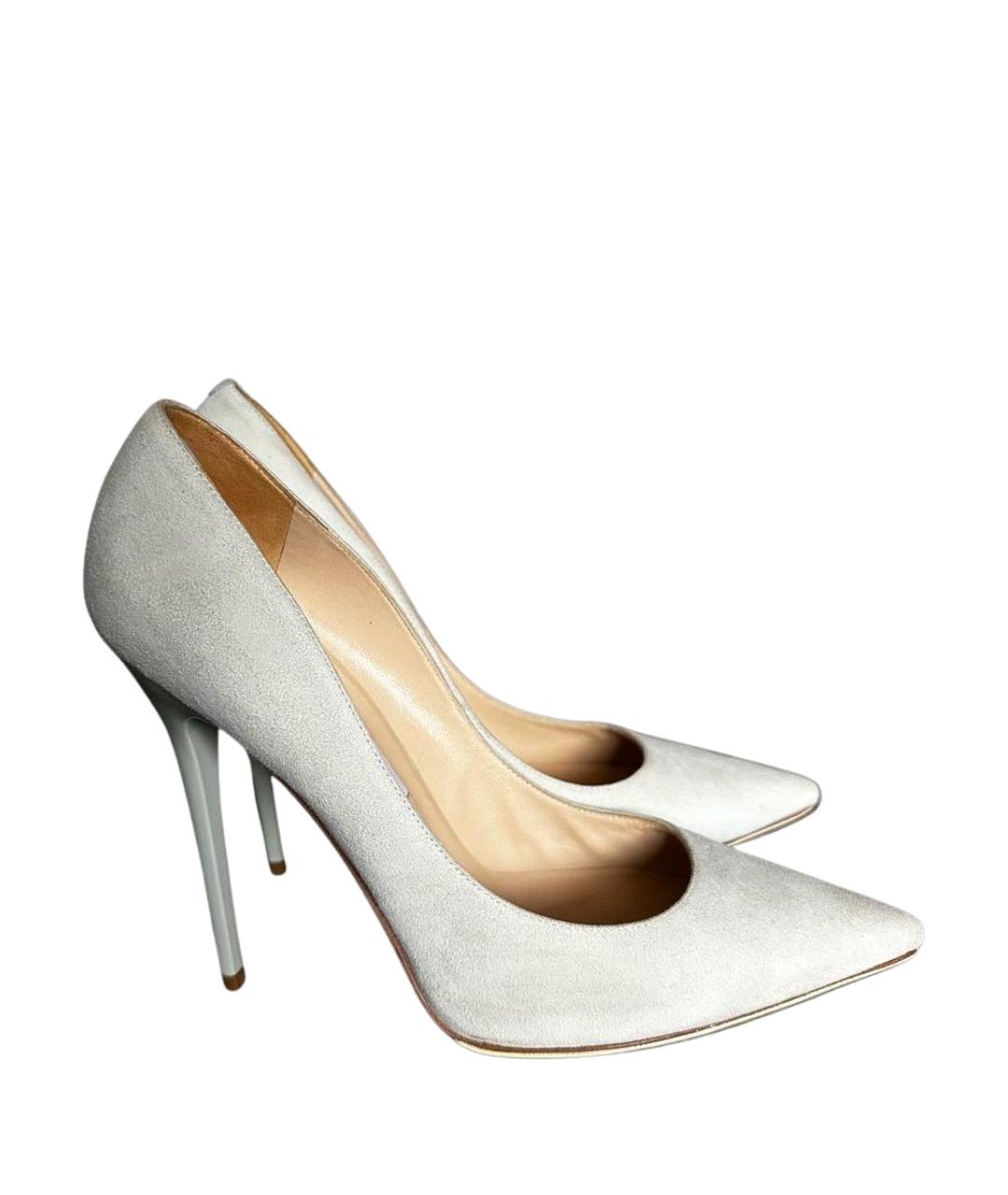 JIMMY CHOO Салатовые замшевые туфли, фото 1