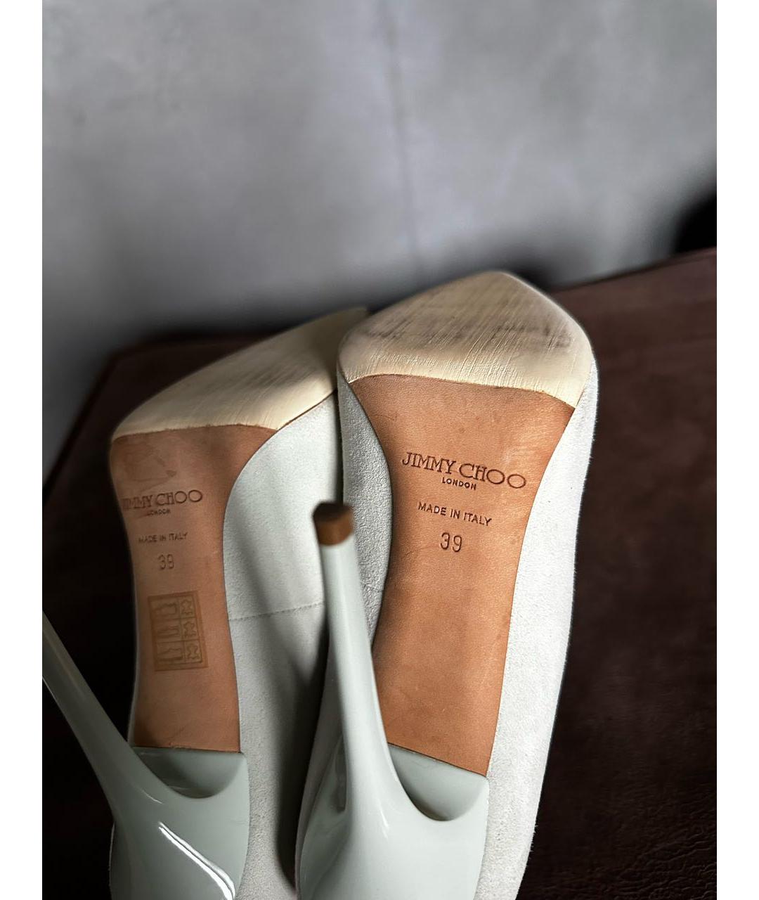 JIMMY CHOO Салатовые замшевые туфли, фото 4