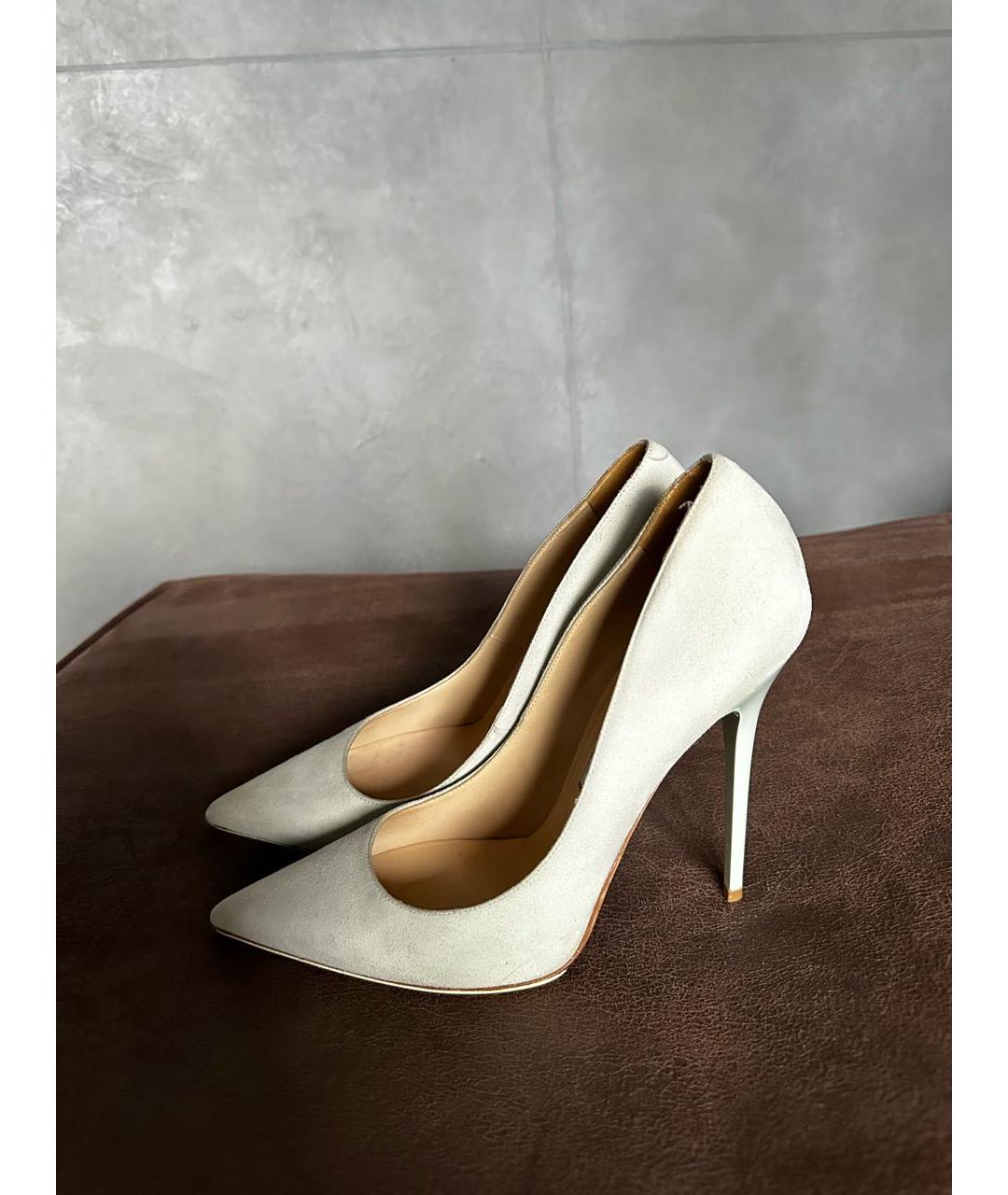 JIMMY CHOO Салатовые замшевые туфли, фото 3