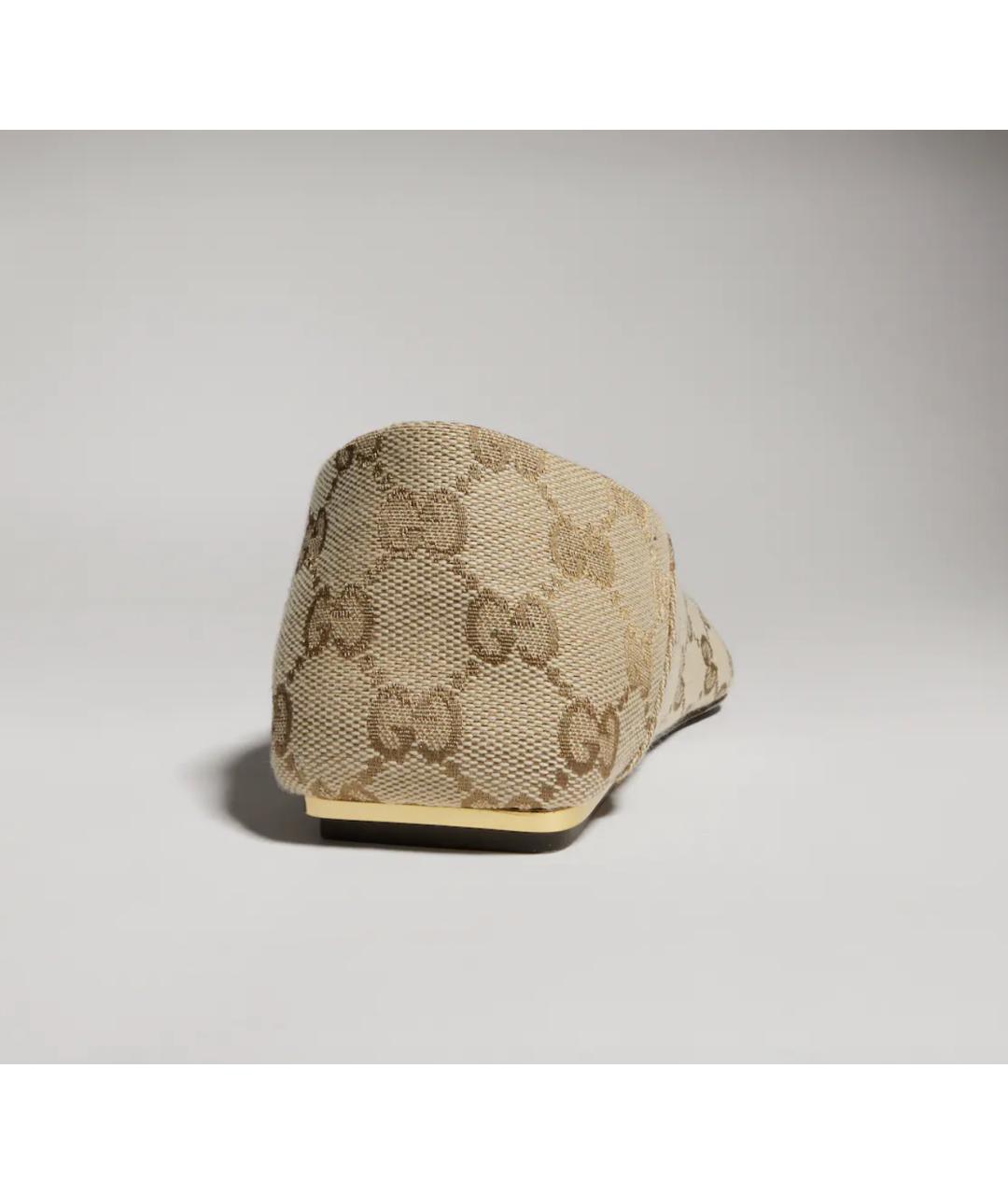GUCCI Коричневые текстильные балетки, фото 7