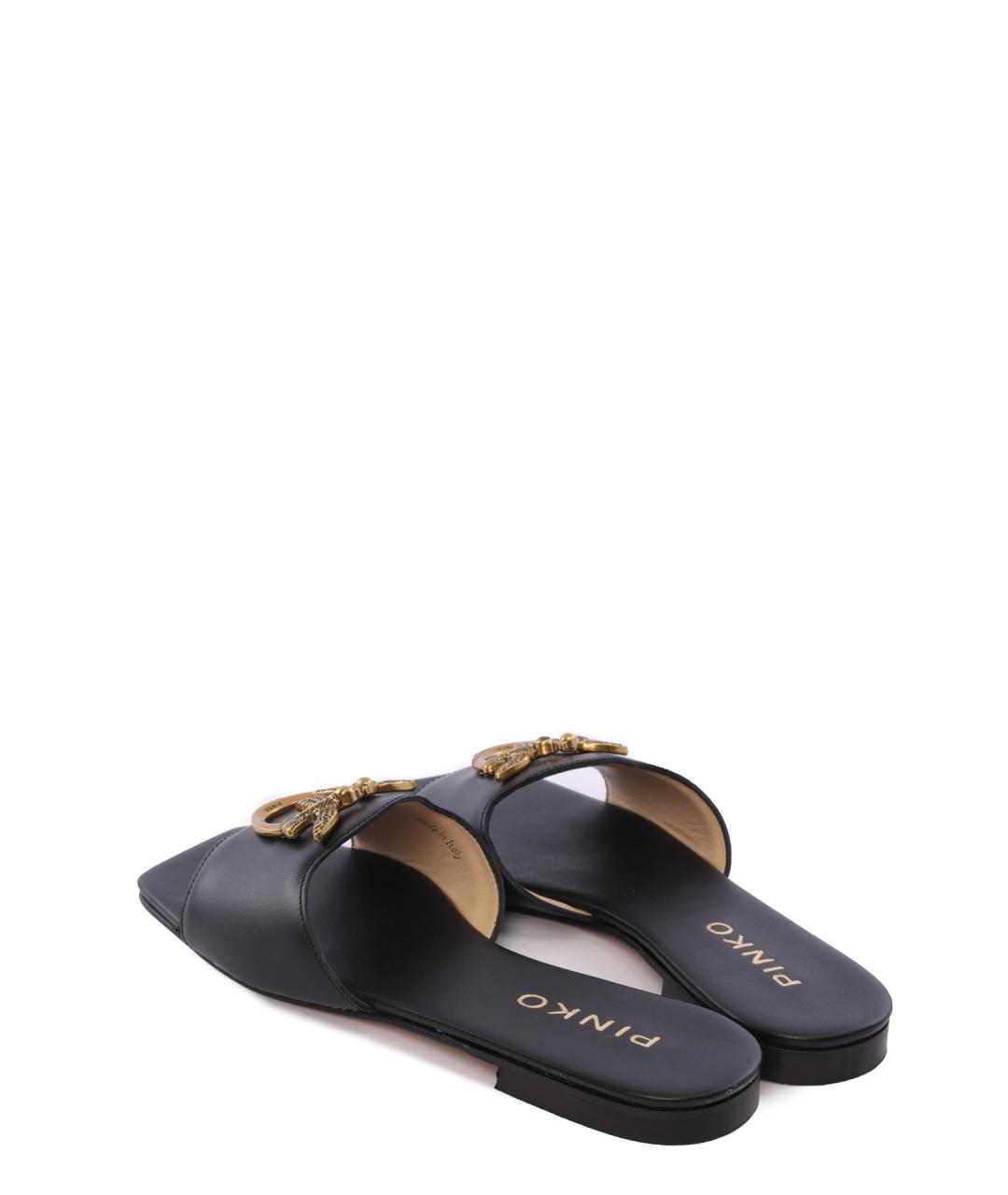 PINKO Черные кожаные мюли, фото 3