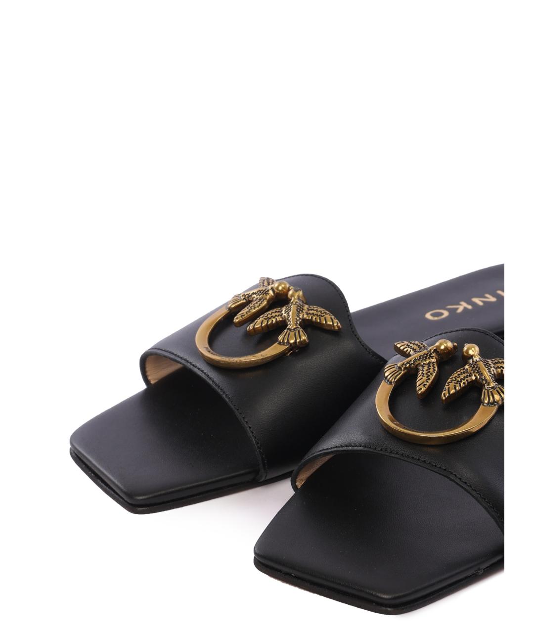 PINKO Черные кожаные мюли, фото 5