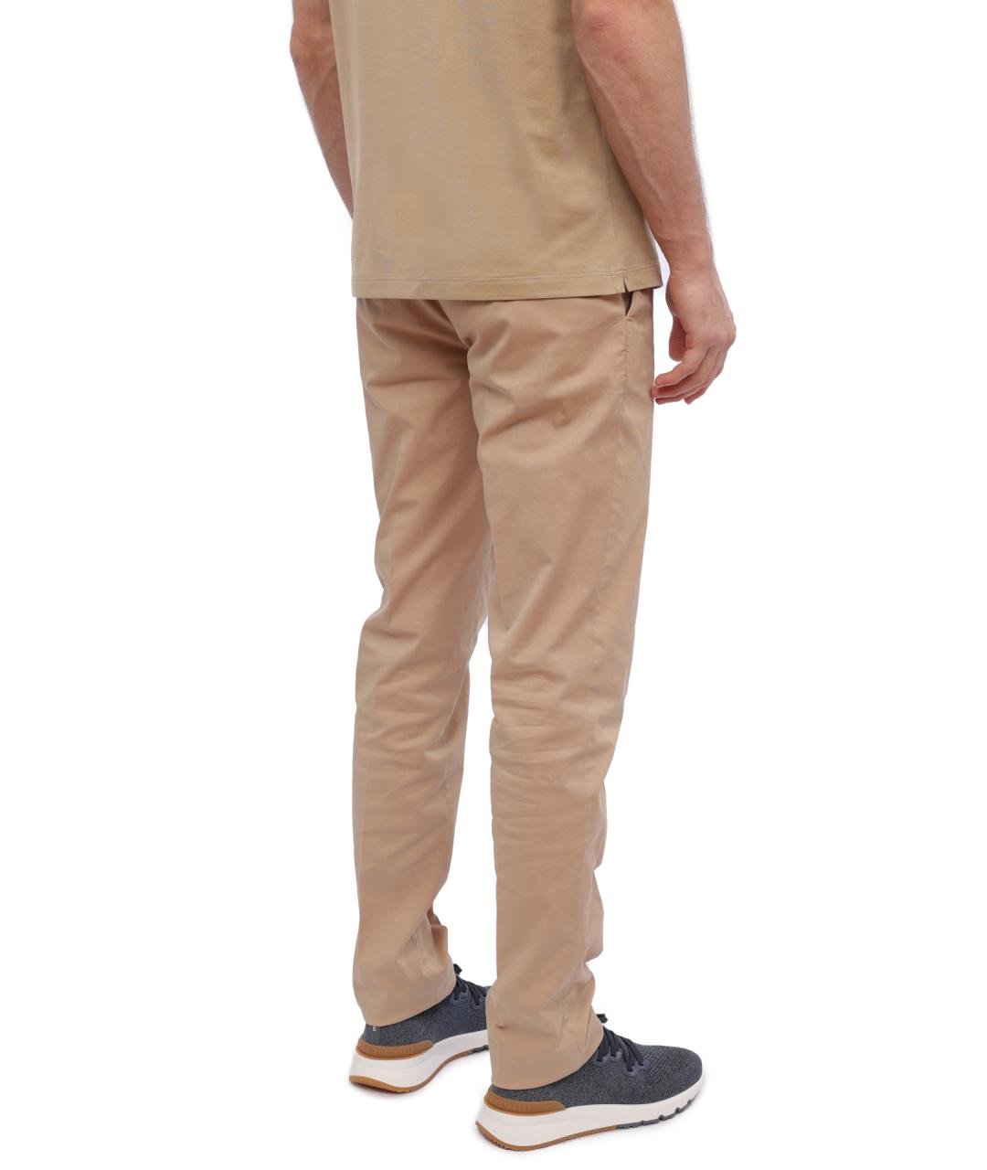 BRUNELLO CUCINELLI Бежевые хлопковые повседневные брюки, фото 4