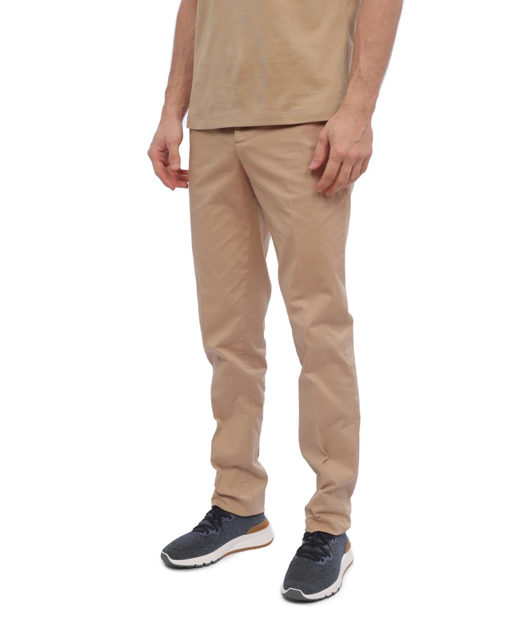 BRUNELLO CUCINELLI Бежевые хлопковые повседневные брюки, фото 3