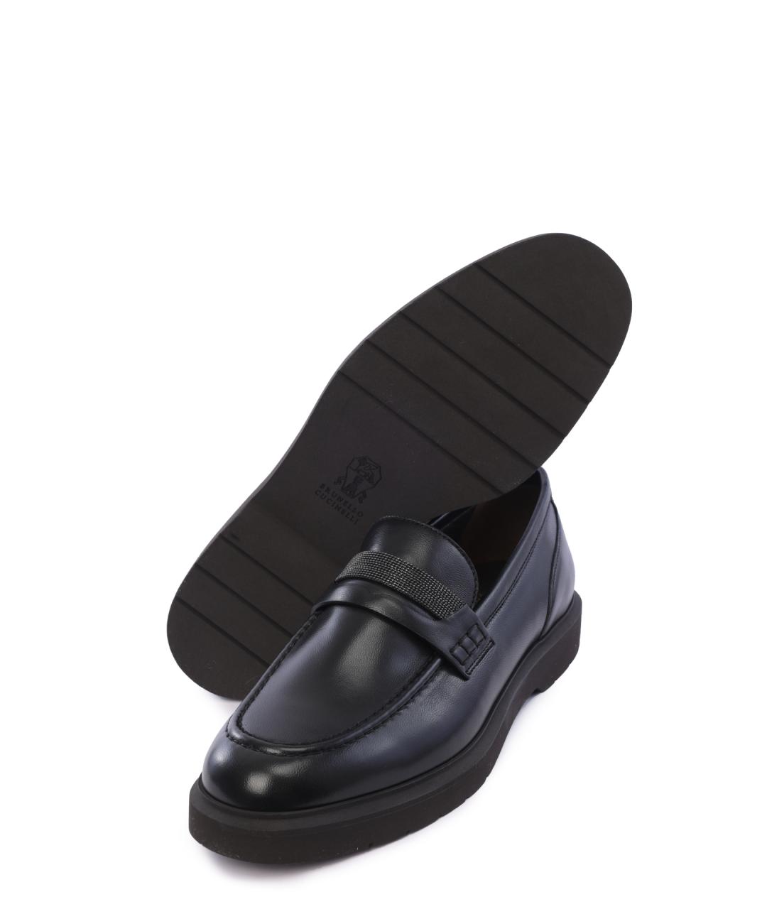 BRUNELLO CUCINELLI Черные кожаные лоферы, фото 4