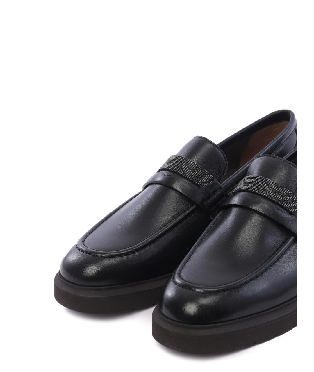 BRUNELLO CUCINELLI Черные кожаные лоферы, фото 6