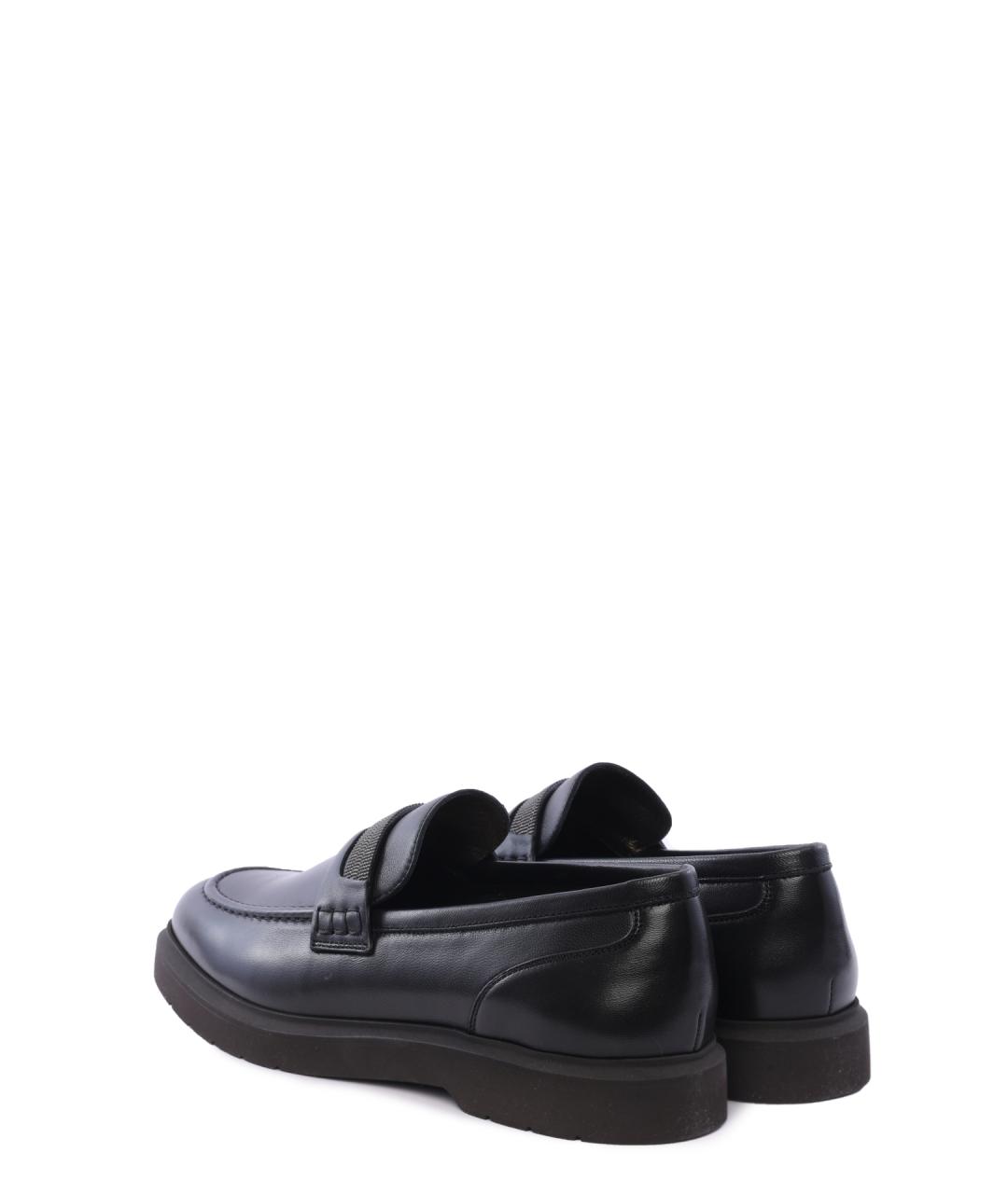 BRUNELLO CUCINELLI Черные кожаные лоферы, фото 3