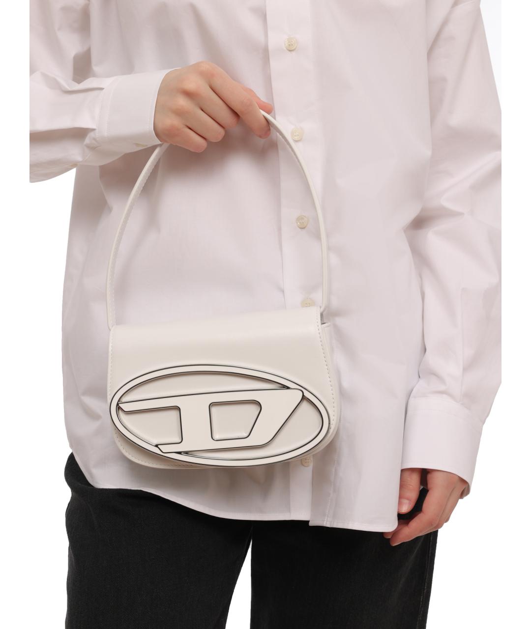 DIESEL Белая кожаная сумка через плечо, фото 5